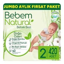 Bebem Natural No:2 Mini 420 Adet Bebek Bezi