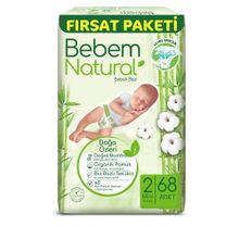 Bebem Natural No:2 Mini 68 Adet Bebek Bezi