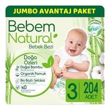 Bebem Natural No:3 Midi 204 Adet Bebek Bezi
