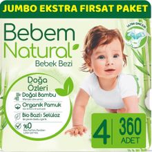 Bebem Natural No:4 Maxi 360 Adet Bebek Bezi