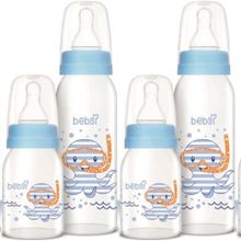 Bebsi Mavi 250 ml + 125 ml 4'lü Cam Biberon Seti
