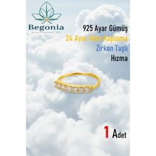 Begonia 925 Ayar Gold Gümüş Zirkon Taşlı Hızma