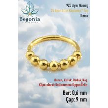 Begonia Accessories 925 Ayar Gümüş 7 Top Gold Halka Hızma