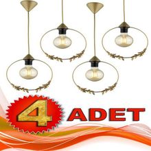 Begüsa Haliç Tekli Eskitme 4 Adet Bal Sarısı Avize