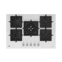 Beko BOCD K 7520 DWB Beyaz Gazlı Cam Tablalı Ocak