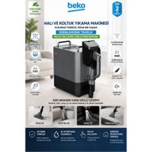 Beko Halı ve Koltuk Yıkama Makinesi, 17 Pa Güçlü Emiş, 1,8 L Temiz Su ve 1,6 L Kirli Su Tankı, 5 Metre Kablo, Su Püskürtme Teknolojisi, Kompakt Tasarım, Derinlemesine Temizlik Performansı Gri