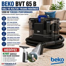 Beko Halı ve Koltuk Yıkama Makinesi + Kiwi Şarjlı Pencere ve Yüzey Temizleyici Hediye - Siyah