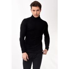 Belifanti Collection BLF-BLKC-KZK Balıkçı Yaka Boğazlı Slim Fit Siyah Erkek Kazak