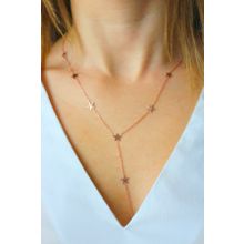 Bella Gloria TGK0028 Sallantılı Yıldız Rose Kadın Gümüş Kolye