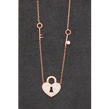 Bella Gloria TGK0106 Kilit Anahtar Rose Kadın Gümüş Kolye