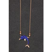 Bella Gloria TGK0120 Saks Mavisi Yunus Rose Kadın Gümüş Kolye