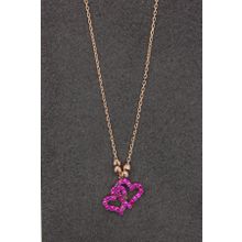 Bella Gloria TGK0165 Kırmızı Kalpler Rose Kadın Gümüş Kolye