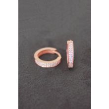 Bella Gloria TGP0075 Çift Sıra Rose Gümüş Küpe
