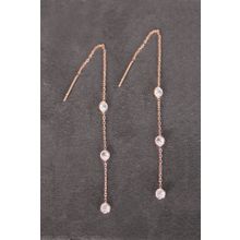 Bella Gloria TGP0099 Üç Taş Rose Gümüş Küpe