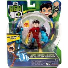 Ben 10 BEN66000-76100-02 Omni-Glitch Heroes Ben-Heatblast-Shockrock