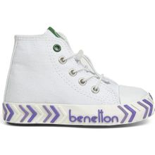 Benetton BN-30644-3394 Beyaz Lila Kız Çocuk Spor Ayakkabı