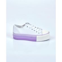 Benetton BN-30937 Beyaz-Lila Kadın Spor Ayakkabı