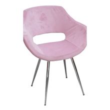 Bengi Ticaret 141820 Monaco Pembe Metal Nikelaj Ayak Orta Dökme Sünger Baby Face Kumaş Sandalye