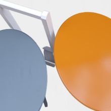 Bengi Ticaret 90117 Oval Model Ahşap El Yapımı Hardal-Gri Renk Zigon Sehpa