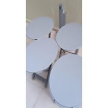 Bengi Ticaret 90133 Oval Model Ahşap El Yapımı Gri Renk Zigon Sehpa