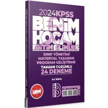 Benim Hocam Yayınları 2024 KPSS Eğitim Bilimleri Program Geliştirme Sınıf Yönetimi Materyal Tasarımı Tamamı Çözümlü 24 Deneme