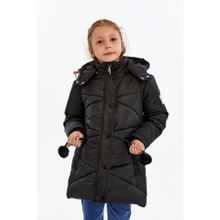 benitto kids Kapüşonlu Kışlık Ponpon Detaylı Kız Çocuk Kaban 51354
