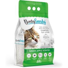 BentySandy 10 lt Beyaz Bentonit Yeşil Elma Kokulu Kedi Kumu