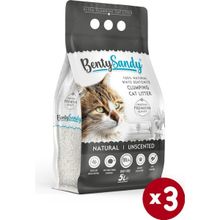 BentySandy Naturel Kokusuz Topaklaşan 3x5 lt Kedi Kumu