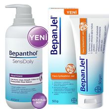 Bepanthol Sensidaily Pompalı Vücut Kremi 400 ml + Bepanjel Yara Iyileştirici 50 gr Jel
