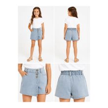BERFONZO KIDS Kız Çocuk Denim Kot şort etek likralı (bir beden küçük alınız)