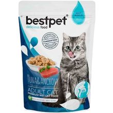 Bestpet 24x85 gr Ton Balıklı ve Hamsili Jelly Pouch Yetişkin Kedi Maması