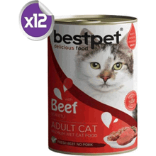 Bestpet Beef Sığır Etli Konserve Yetişkin 12x400 gr Kedi Maması