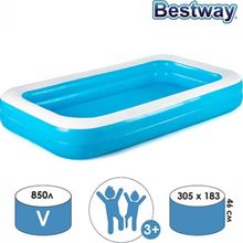 Bestway 54150 Mavi Dikdörtgen Şişme Çocuk Havuzu