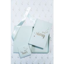 BeyazBirKutu Your Story Baby Journal Kutulu Set Anne ve Bebek Günlüğü Mint Anı Defteri