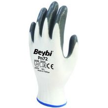 Beybi Nitril Poly Pn72 10 Beden 12'li Paket Beyaz Gri Eldiven
