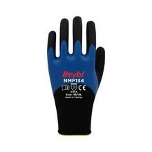 Beybi NMF134 Mavi 10 Beden 12 Çift Mikro Köpük Nitril Kaplı Polyester Örgü Eldiven