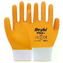 Beybi PN3 No: 10 Koli 288 Çift Sarı Polyester Örme Nitril Eldiven