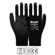 Beybi Pu Touch 12 Çift 8 Numara Siyah İş Eldiveni