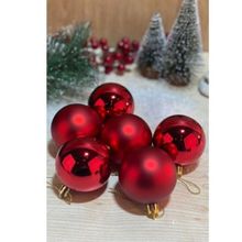 Beysüs 6 cm 6 lı Kırmızı Cici Top Yılbaşı Çam Ağacı Süsü
