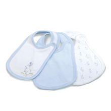Bibaby Organik Rabbıt Boy 3'lü Önlük Ekru Mavi Zıbın