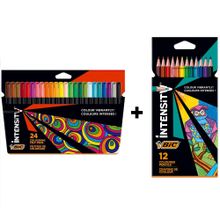 Bic 2li Set Intensity 24lü Keçeli Boya ve 12li Intensity Kuru Boya