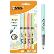 Bic 6 Renk Blister Highlighter Grip Kalem Tipi Pastel Fosforlu Kalem