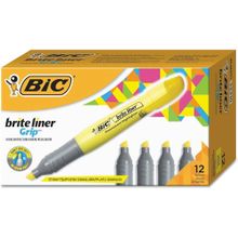 Bic 811935 Brite Liner Grip 12'li Sarı Fosforlu Kalem