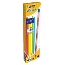 Bic Evolution Stripes 12`li Kutu Silgili Kurşun Kalem