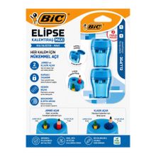 Bic Maxi Elips Kapaklı 2'li Blister Mavi Jumbo ve Klasik Kalemtıraş