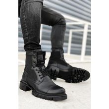 BIG KING Siyah Hakiki Deri Erkek Postal Bot