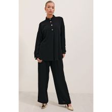 Bigdart 6631 Siyah Oversize Kadın Alt-Üst Takım