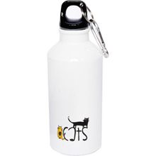 Biggdesign Cats Karabinerli Alüminyum 400 ml Beyaz Matara