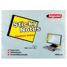 Bigpoint 75x100 mm Mavi 12'li Paket Yapışkanlı Not Kağıdı
