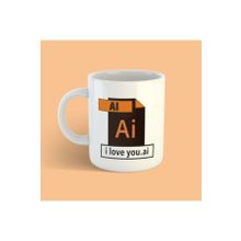 Bikutumutluluk BKM29791169 Grafik Tasarımcı Serisi I Love You Illustrator Kupa